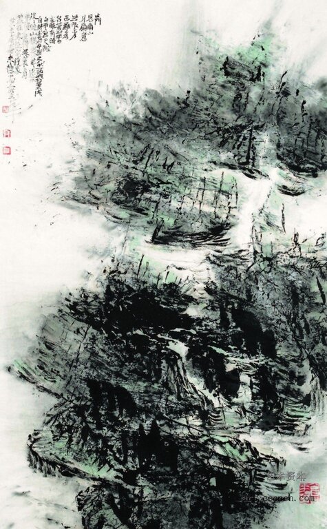 出门见南山 曾来德 水墨 136X68cm 2005年